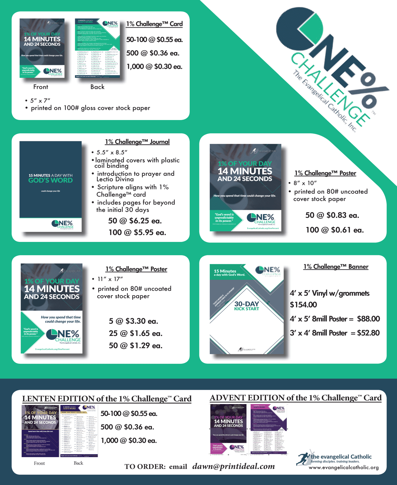 Brochure 1% Challenge™ Materials Available for Purchase