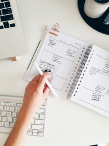 woman using a planner